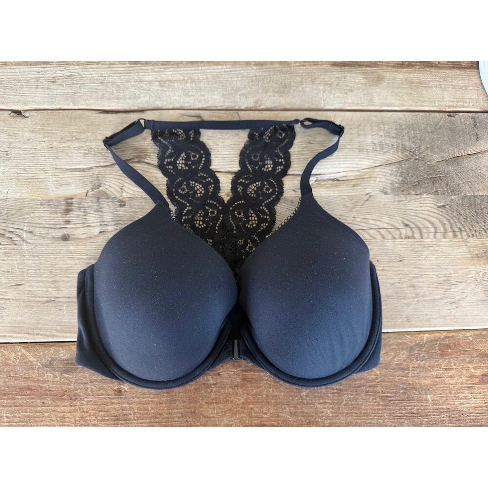 Victoria's Secret Black Lace 32DDD Body by Victoria Front Cl Full Coverage Bra